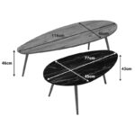 Τραπέζια σαλονιού Monty pakoworld 2 τεμ σε φυσικη-μαύρου μαρμάρου απόχρωση - Image 4