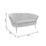 Καναπές 2θέσιος Daimon pakoworld βελούδο γκρι 134x70x77εκ - Image 8