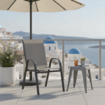 Πολυθρόνα Calan pakoworld στοιβαζόμενη μέταλλο ανθρακί-textilene ανθρακί 54x74x91εκ - Image 14