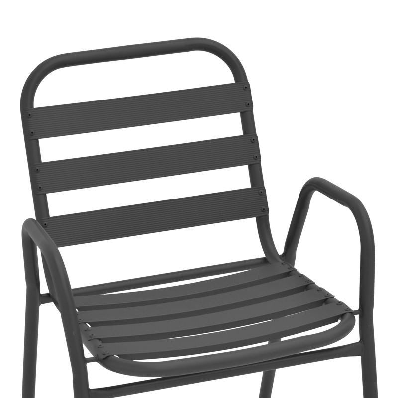 130-000101-7 Πολυθρόνα Sussie pakoworld στοιβαζόμενη ανθρακί μέταλλο με φέτες αλουμινίου 45x62x76εκ - Image 8