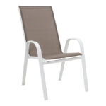 Τραπεζαρία Calan-Ensure pakoworld 5τεμ μέταλλο-γυαλί σε λευκή απόχρωση 120x70x70εκ - Image 2