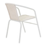 Τραπεζαρία Obbi-Ensure pakoworld 5τεμ μέταλλο-γυαλί σε λευκή απόχρωση 120x70x70εκ - Image 3