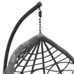 Κούνια Hudson pakoworld κρεμαστή μέταλλο-pp-μαξιλάρι γκρι 109x119x195εκ - Image 6