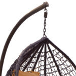 Κούνια Zafer pakoworld κρεμαστή μέταλλο-pp καφέ σφ.-μαξιλάρι μπεζ 106x103x200εκ - Image 4