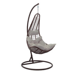 Κούνια Soleil pakoworld κρεμαστή μέταλλο καφέ-pp καφέ-μαξιλάρι μπεζ 103x83x200εκ