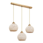 Φωτιστικό οροφής τρίφωτο PWL-0973 II pakoworld Ε27 χρυσό 50x18x85εκ