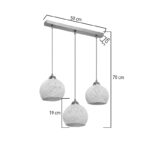 Φωτιστικό οροφής τρίφωτο PWL-0973 II pakoworld Ε27 χρυσό 50x18x85εκ - Image 4