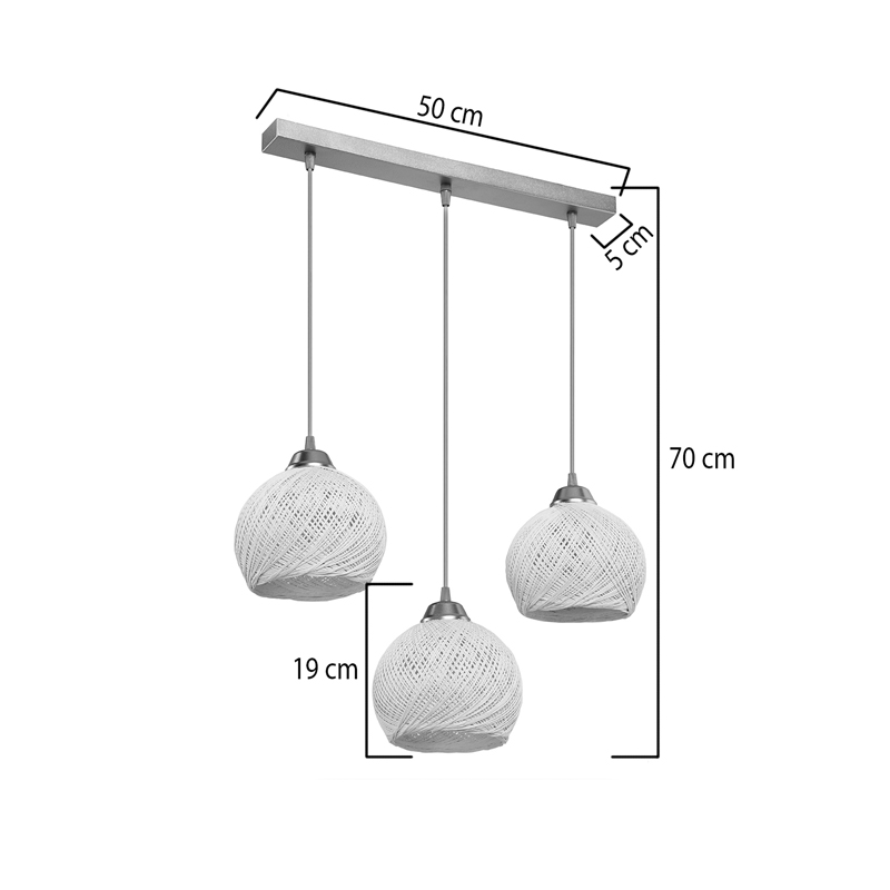 147-000186-3 Φωτιστικό οροφής τρίφωτο PWL-0973 II pakoworld Ε27 χρυσό 50x18x85εκ - Image 4