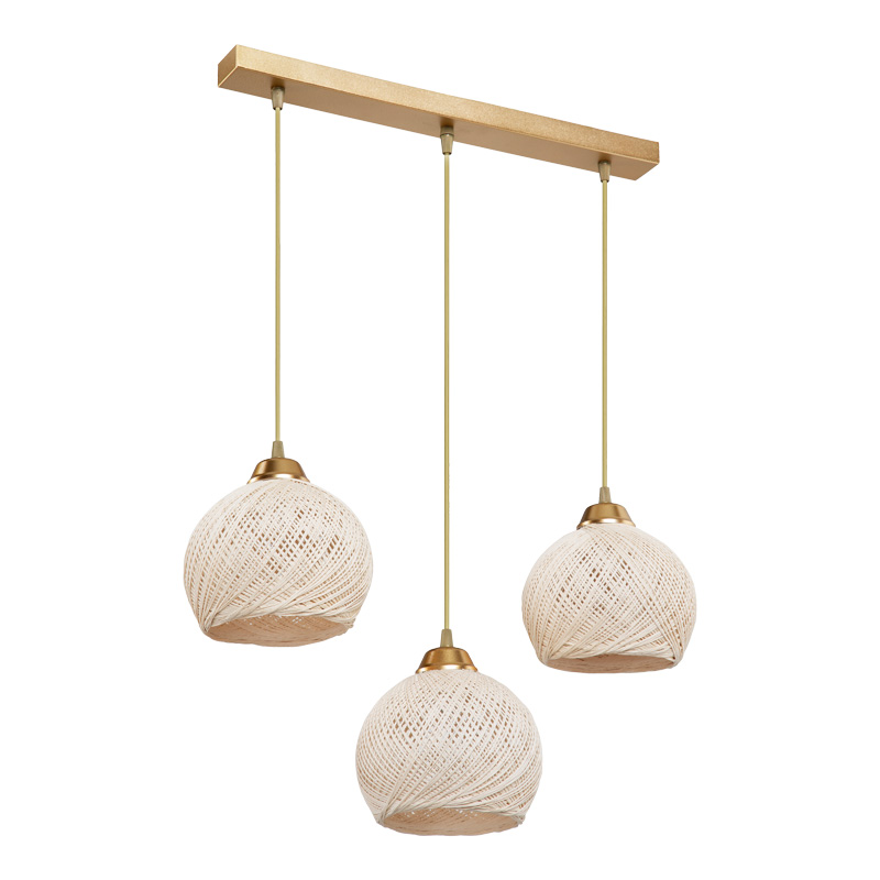 147-000186 Φωτιστικό οροφής τρίφωτο PWL-0973 II pakoworld Ε27 χρυσό 50x18x85εκ