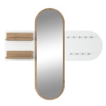 Κρεμάστρα-καθρέπτης Baunty pakoworld λευκό-καρυδί125x2x122εκ - Image 3