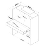 Γραφείο reception Zowel pakoworld με led μελαμίνης φυσικό-ανθρακί 90x40x110εκ - Image 7