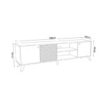 Έπιπλο τηλεόρασης Flipter pakoworld μελαμίνης ανθρακί-sonoma-μαύρο 180x40x51εκ - Image 5