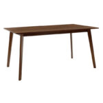 Tραπεζαρία Benson - Orlean pakoworld σετ 7τμχ καρυδί - ύφασμα μπεζ 150x90x75εκ - Image 3