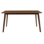 Tραπεζαρία Benson - Orlean pakoworld σετ 7τμχ καρυδί - ύφασμα μπεζ 150x90x75εκ - Image 4