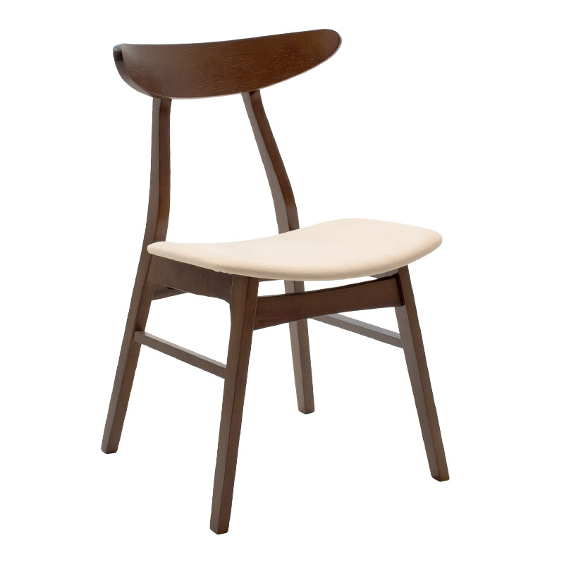 200-000188-4 Tραπεζαρία Benson - Orlean pakoworld σετ 7τμχ καρυδί - ύφασμα μπεζ 150x90x75εκ - Image 5