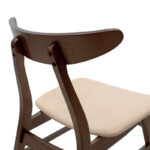 Tραπεζαρία Benson - Orlean pakoworld σετ 7τμχ καρυδί - ύφασμα μπεζ 150x90x75εκ - Image 6