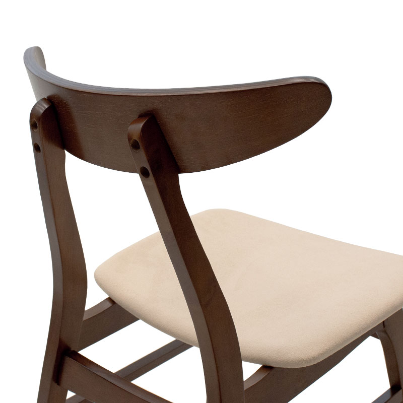 200-000188-5 Tραπεζαρία Benson - Orlean pakoworld σετ 7τμχ καρυδί - ύφασμα μπεζ 150x90x75εκ - Image 6