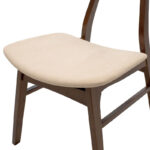 Tραπεζαρία Benson - Orlean pakoworld σετ 7τμχ καρυδί - ύφασμα μπεζ 150x90x75εκ - Image 7