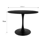 Τραπεζαρία Balou-Julita σετ 5τεμ pakoworld MDF και pp σε μαύρη-φυσική απόχρωση Φ100x73εκ - Image 5