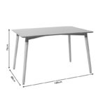 Τραπεζαρία Natali-Julita pakoworld σετ 5τεμ μαύρο-λευκό-φυσικό 120x80x76εκ - Image 4