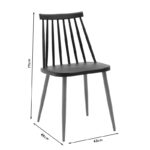 Τραπεζαρία Aurora-Natali pakoworld σετ 3τεμ pp-mdf σε μαύρη-φυσική απόχρωση 80x80x76εκ - Image 6