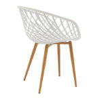 Τραπεζαρία Ezra-Balou pakoworld σετ 5τεμ pp-mdf λευκό Φ100x73εκ - Image 3