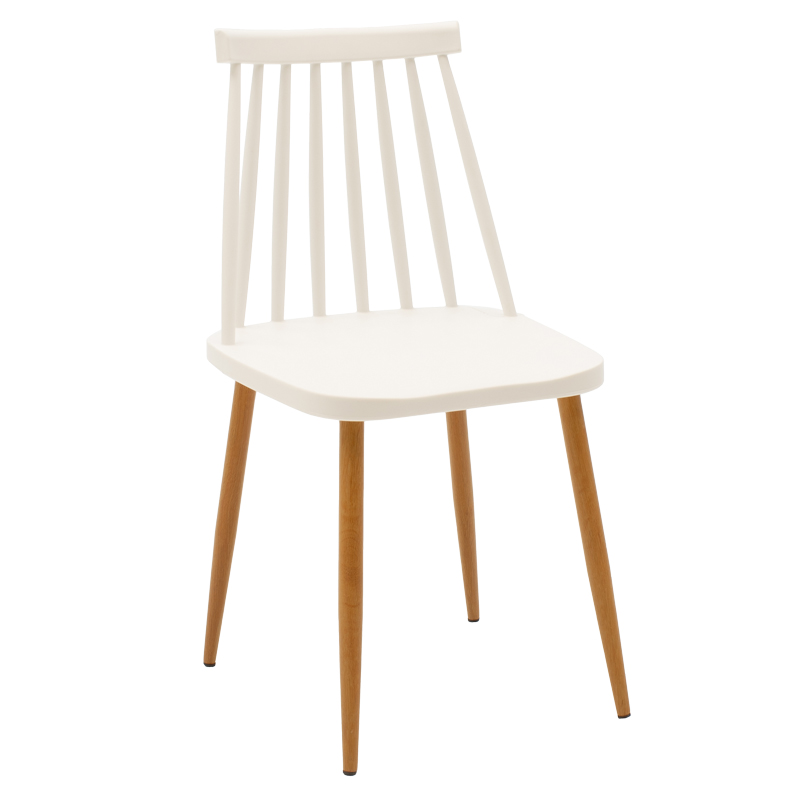 200-001008-1 Τραπεζαρία Aurora-Balou pakoworld σετ 5τεμ pp-mdf λευκό Φ100x73εκ - Image 2