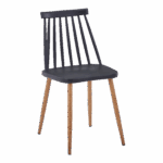 Τραπεζαρία Chloe-Aurora I pakoworld σετ 5τεμ γυάλινο 8χιλ ανθρακί - πόδι φυσικό-μαυρη απόχρωση 120x70x75εκ - Image 3