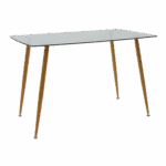 Τραπεζαρία Chloe-Aurora I pakoworld σετ 5τεμ γυάλινο 8χιλ ανθρακί - πόδι φυσικό-μαυρη απόχρωση 120x70x75εκ - Image 9