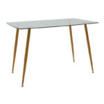 Τραπεζαρία Chloe-Julita pakoworld σετ 5τεμ γυάλινο 8χιλ ανθρακί - πόδι φυσικό 120x70x75εκ - Image 5