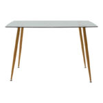 Τραπεζαρία Chloe-Julita pakoworld σετ 5τεμ γυάλινο 8χιλ ανθρακί - πόδι φυσικό 120x70x75εκ - Image 6