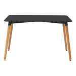 Τραπεζαρία Natali-Noor pakoworld σετ 5τεμ  MDF μαύρο-πόδια φυσικό 120x80x76εκ - Image 6