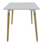 Τραπεζαρία Natali-Noor pakoworld σετ 5τεμ  MDF γκρι-λευκό-πόδια φυσικό 120x80x76εκ - Image 6