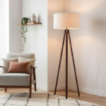 Φωτιστικό δαπέδου PWL-1059 pakoworld Ε27 καρυδί-μπεζ Φ38x140εκ - Image 2