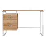 Γραφείο εργασίας με συρτάρια Clarity pakoworld μελαμίνης φυσικό-λευκό 120x60x75εκ - Image 2