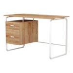 Γραφείο εργασίας με συρτάρια Clarity pakoworld μελαμίνης φυσικό-λευκό 120x60x75εκ - Image 3