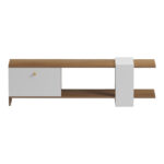 Έπιπλο τηλεόρασης Standi pakoworld μελαμίνης σε φυσική-λευκή απόχρωση 120x25x36.8εκ - Image 3