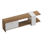Έπιπλο τηλεόρασης Standi pakoworld μελαμίνης σε φυσική-λευκή απόχρωση 120x25x36.8εκ - Image 4