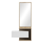 Έπιπλο εισόδου Kendi pakoworld επιτοίχιο με καθρέπτη σε λευκό-sonoma απόχρωση 49.1x31.3x90εκ - Image 2