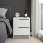 Κομοδίνο Verena pakoworld σε λευκή-sonoma απόχρωση 40x40x50εκ