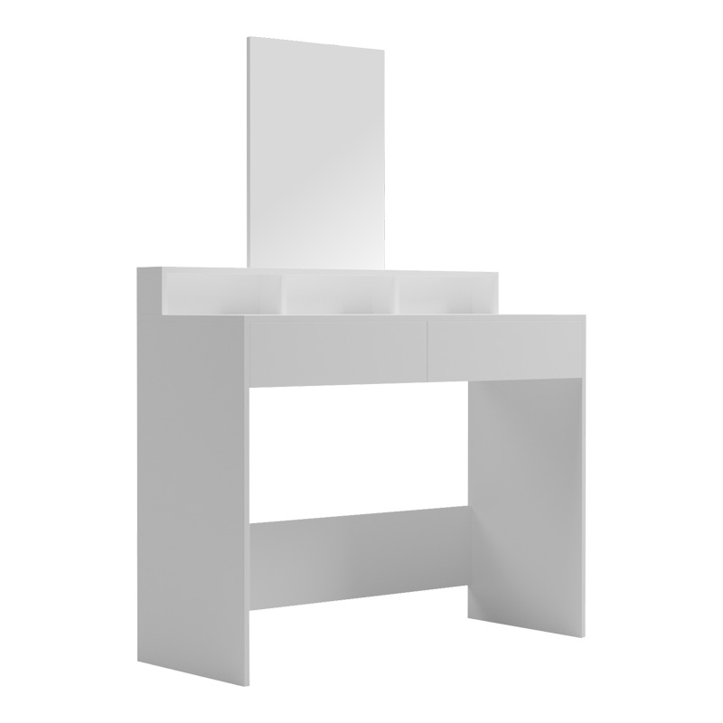 230-000115 Τουαλέτα κρεβατοκάμαρας Frentsel pakoworld με καθρέπτη σε λευκή απόχρωση 100x40x140εκ