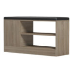 Παπουτσοθήκη-σκαμπό Deboule pakoworld 8 ζευγών σε sonoma-μαύρη απόχρωση 90x30x46εκ - Image 3