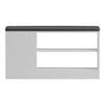 Παπουτσοθήκη-σκαμπό Deboule pakoworld 8 ζευγών σε λευκή-μαύρη απόχρωση 90x30x46εκ - Image 2