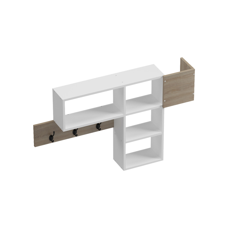 230-000120-3 Κρεμάστρα τοίχου Wenia pakoworld σε sonoma-λευκό 99.5x15x61εκ - Image 4