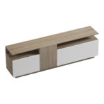 Έπιπλο τηλεόρασης Vendora pakoworld σε sonoma-λευκή απόχρωση 150x29.5x46.3εκ - Image 4