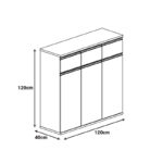 Ντουλάπια γραφείου επαγγελματικά Oscar pakoworld καρυδί-ανθρακί 200x40x120εκ - Image 4