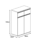 Ντουλάπια γραφείου επαγγελματικά Oscar pakoworld καρυδί-ανθρακί 200x40x120εκ - Image 5