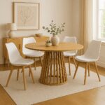 Τραπέζι Domonic pakoworld φυσικό Φ120x75εκ - Image 2