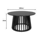 Τραπέζι σαλονιού Domonic pakoworld mdf σε μαύρη απόχρωση Φ80x45εκ - Image 5