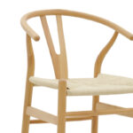 Σκαμπό μπαρ Wishbone pakoworld ξύλο οξιάς φυσικό-έδρα φυσικό σχοινί 53x54x107εκ - Image 6